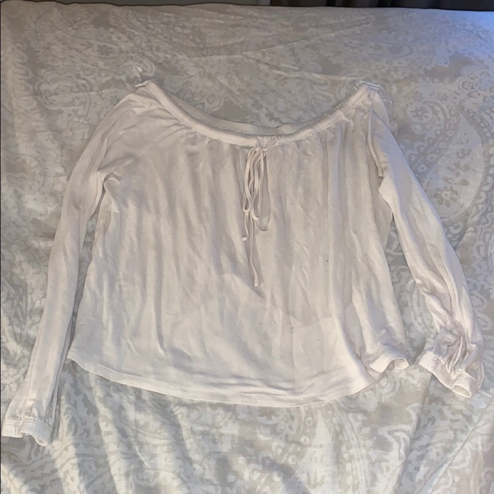 Off the shoulder white top